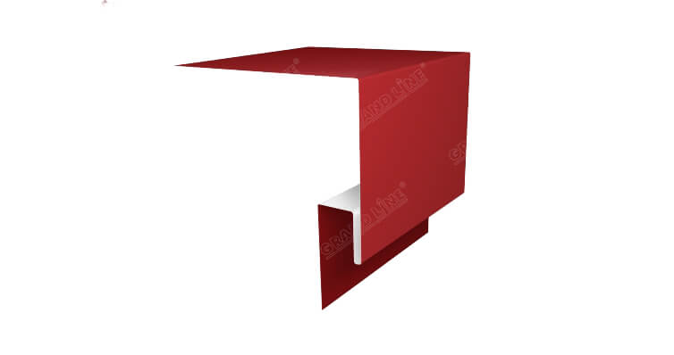 Планка околооконная сложная 200х75х18 (j-фаска) PE RAL 3003 рубиново-красный