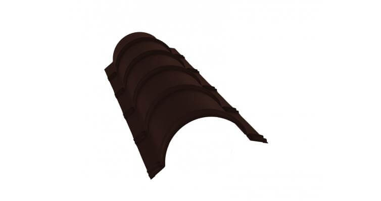 Планка малого конька полукруглого GreenCoat Pural RR 887 шоколадно-коричневый