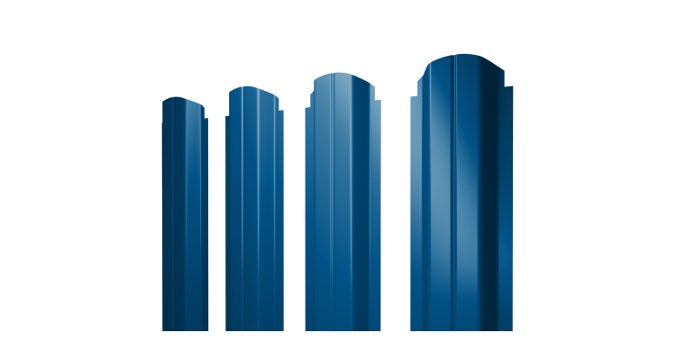 Штакетник П-образный A фигурный 0,45 PE RAL 5005 сигнальный синий