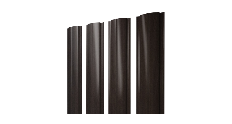 Штакетник Полукруглый Slim с прямым резом 0,45 Print Elite Coffee Wood Blesk TwinColor