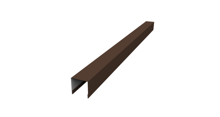 Планка вертикальная лицевая для забора жалюзи Palermo 0,5 PurPro Matt 275 RAL 8017 шоколад (2,5м)