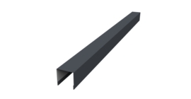 Планка вертикальная лицевая для забора жалюзи Palermo 0,5 Rooftop Бархат RAL 7024 мокрый асфальт (2,5м)