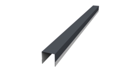 Планка вертикальная обратная для забора жалюзи Palermo 0,5 Drap TX RAL 7024 мокрый асфальт (1,8м)