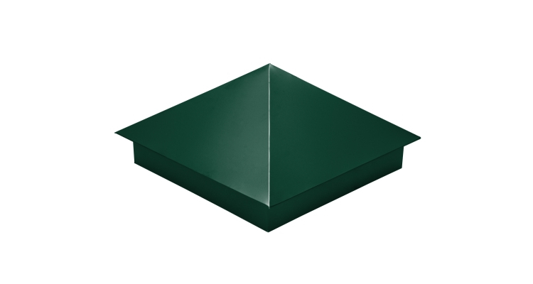 Колпак на столб 390х390мм 0,45 Drap с пленкой RAL 6005 зеленый мох